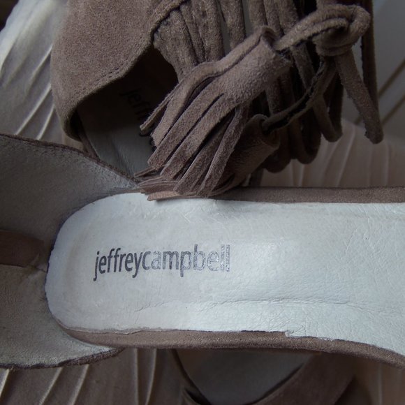 Jeffrey Campbell Formosa Taupe Suede Heels sz 8 - Picture 7 of 9